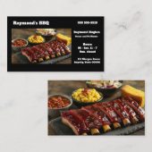 Carte De Visite Glazed barbecued ribs with side dishes (Devant / Derrière)