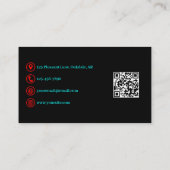 Carte De Visite Glitch Anaglyph Turquoise & Red Brush Stroke (Dos)