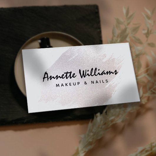 Carte De Visite Glitter brush modern salon Business Card
