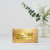 carte de visite glitter cadre doré chic moderne (Debout devant)