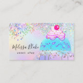Carte De Visite glitter cake logo faux pastel glitter  (Devant)