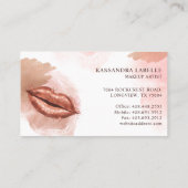 Carte De Visite Glitter Glam Beauty Makeup Artist Rose Gold Lips (Dos)