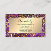Carte De Visite Glitter Gold Frame Animal Skin Leopard Luxury (Dos)