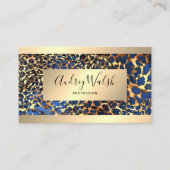 Carte De Visite  Glitter Gold Luxury QR Code Animal Skin Leopard (Devant)