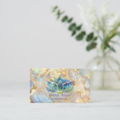 Carte De Visite Glitter Lotus Circles Opal Stone Business Card (Debout devant)