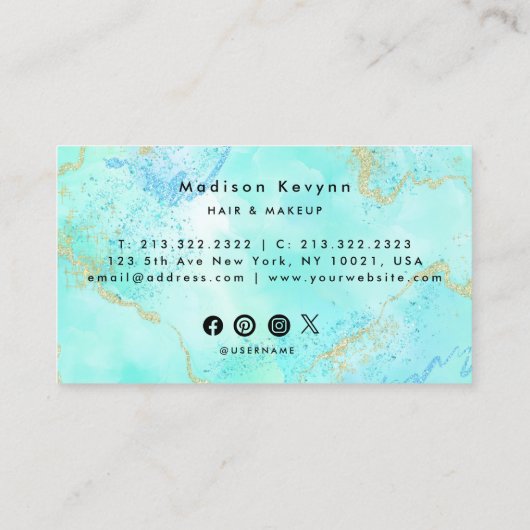 Carte De Visite  Glitter Marble Agate  (Dos)