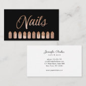 Carte De Visite Glitter Nails Artist Dripping Rosegold (Devant / Derrière)