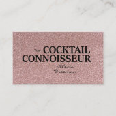 Carte De Visite Glitter Rose Gold Bartender Event Business Card (Devant)