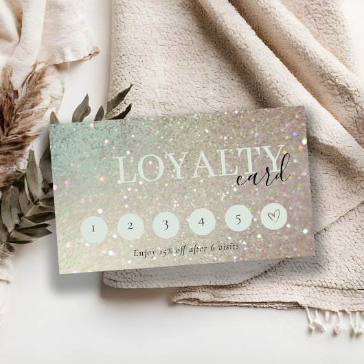 Carte De Visite Glitter Vert Rose Aqua S 6 Punch Loyauté