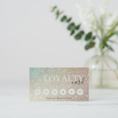 Carte De Visite Glitter Vert Rose Aqua S 6 Punch Loyauté (Debout devant)