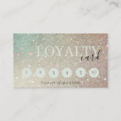 Carte De Visite Glitter Vert Rose Aqua S 6 Punch Loyauté (Devant)