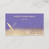Carte De Visite Glitterie gouttes d'or rouleau pin whisk chef boul (Dos)