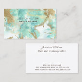Carte De Visite Glitterie or pastel abstrait lessive à l'aquarelle (Devant / Derrière)