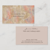 Carte De Visite Glitterie or pastel abstrait lessive à l'aquarelle (Devant / Derrière)