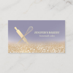 Carte De Visite Glitterie or rouleau pin whisky chef boulangerie
