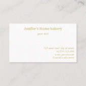 Carte De Visite Glitterie or rouleau pin whisky chef boulangerie (Dos)