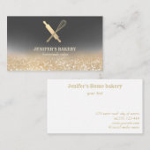 Carte De Visite Glitterie or rouleau pin whisky chef boulangerie (Devant / Derrière)