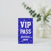 Carte de visite Glitz Dark Blue 'VIP PASS' (Debout devant)