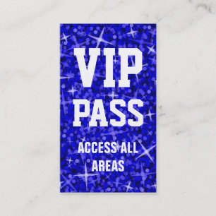 Carte de visite Glitz Dark Blue 'VIP PASS'