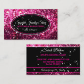 Carte De Visite Glitz rose étincelante brillant (Devant / Derrière)