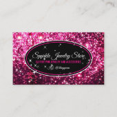 Carte De Visite Glitz rose étincelante brillant (Devant)