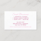 Carte De Visite Glitz Rose Luxury Cleaning Maid Janitorial (Dos)