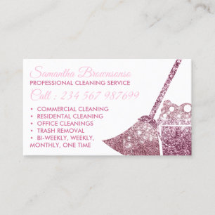 Carte De Visite Glitz Rose Luxury Cleaning Maid Janitorial