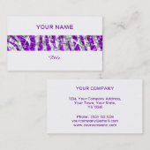 Carte De Visite Glitz Zebra Bande violette dos blanc (Devant / Derrière)