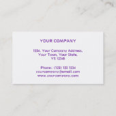 Carte De Visite Glitz Zebra Bande violette dos blanc (Dos)