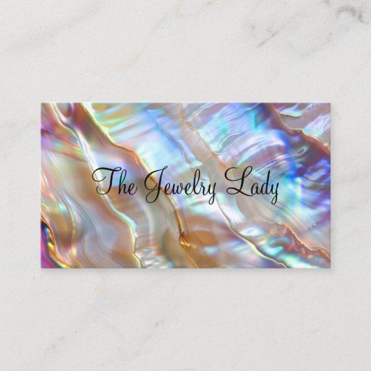 Carte De Visite Glitzy Bijoux thème Abalone Style Arrière - plan (Devant)