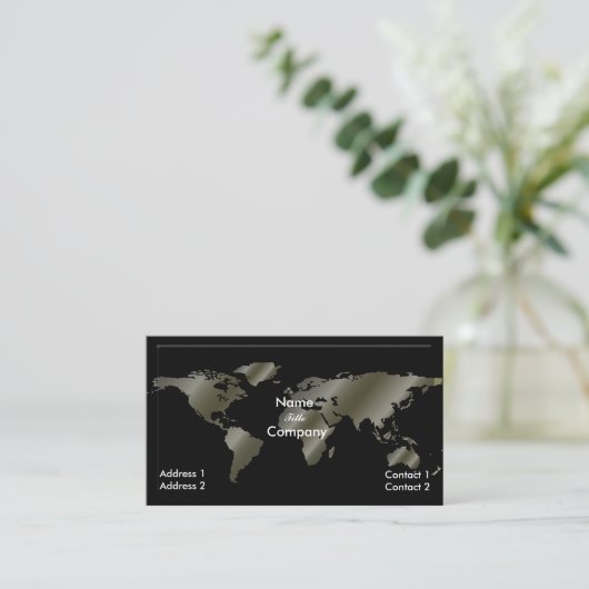 carte de visite global/argent (Debout devant)