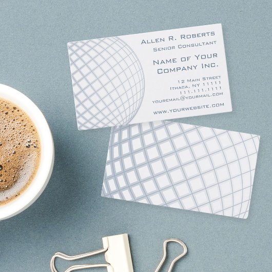 Carte De Visite Global Business Consultant Blue Gray Globe