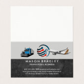 Carte De Visite Global Logo | Semi Truck | Commercial Plane (Extérieur déplié)