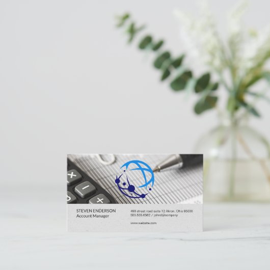 Carte De Visite Global Tech Logo | Finance Reports (Debout devant)