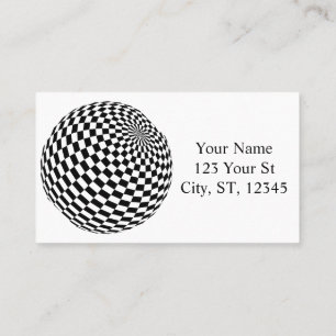 Carte De Visite Globe à carreaux noir et blanc Thunder_Cove