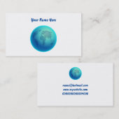 Carte De Visite Globe bleu du monde, votre nom ici (Devant / Derrière)