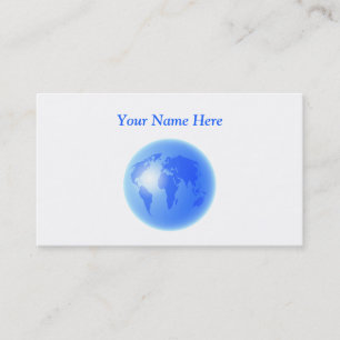 Carte De Visite Globe bleu du monde, votre nom ici