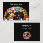 Carte De Visite Globe de drapeau, votre nom ici (Devant / Derrière)