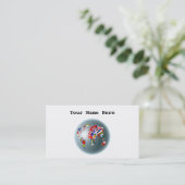 Carte De Visite Globe de drapeau, votre nom ici (Debout devant)