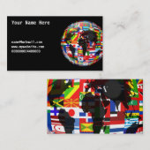 Carte De Visite Globe de drapeau, votre nom ici, (Devant / Derrière)