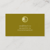 Carte De Visite Globe du monde d'or, votre nom ici (Dos)