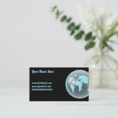 Carte De Visite Globe en verre du monde, votre nom ici, (Debout devant)