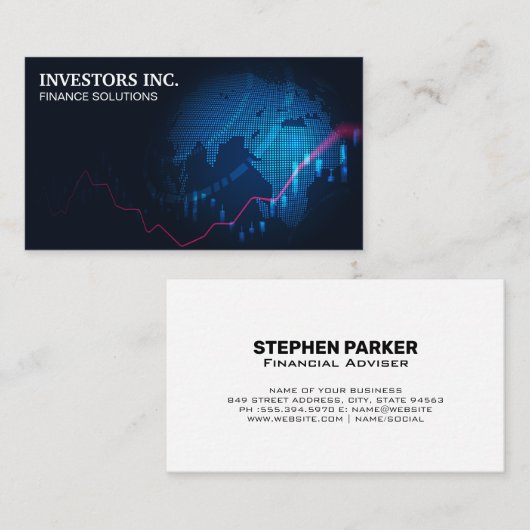 Carte De Visite Globe | Financiers (Devant / Derrière)