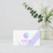 Carte De Visite Globe géométrique coloré (Debout devant)