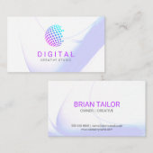 Carte De Visite Globe géométrique coloré (Devant / Derrière)