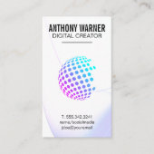 Carte De Visite Globe géométrique coloré | Code QR (Devant)