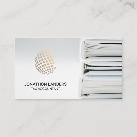 Carte De Visite Globe géométrique | Comptable fiscal | Classeurs (Devant)