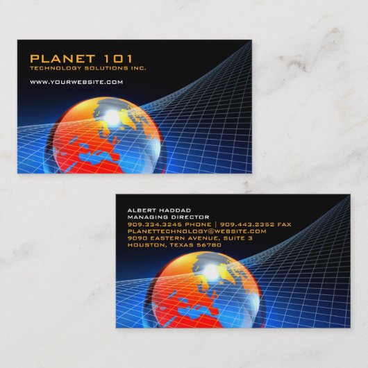 Carte de visite Globe Grid (Devant / Derrière)