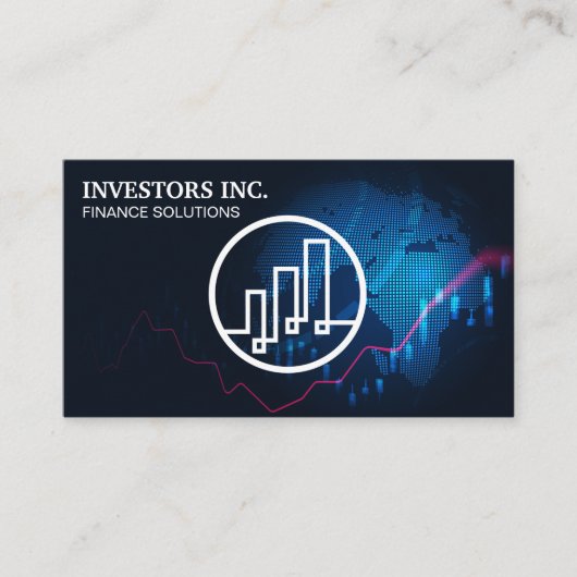 Carte De Visite Globe | Logo Graphique de croissance (Devant)