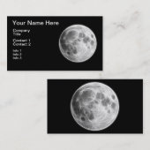 Carte De Visite Globe lunaire de planète de Pleine lune (Devant / Derrière)